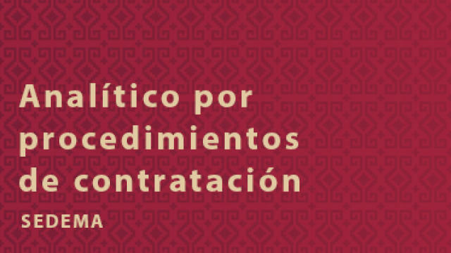 Analítico por procedimientos de contratación, SEDEMA